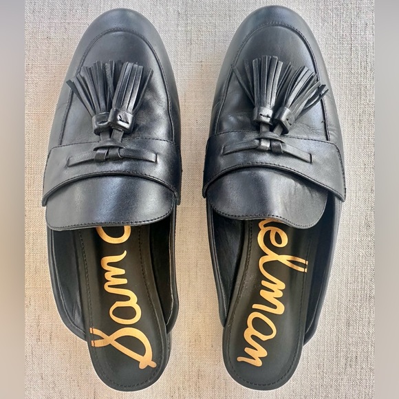 Sam Edelman Shoes - Sam Edelman Black Leather Tassel Mule Loafers – Size 8